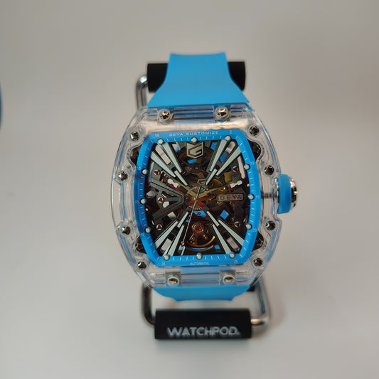 2026 Geya G78190 Crystal Shell Series 55mm Mens Automatic Luxury Watch Full Collector Box Set