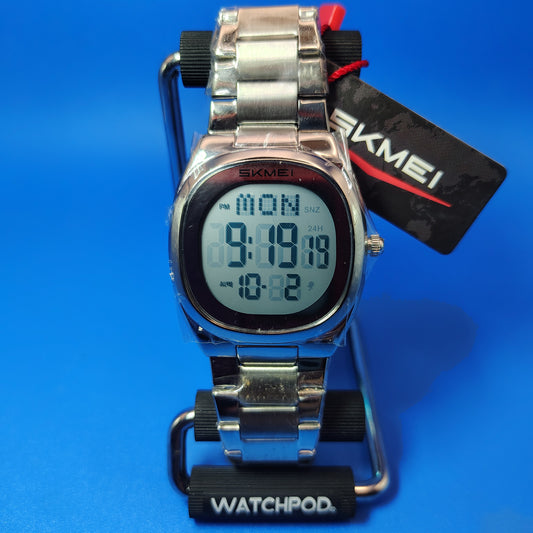 New 2024 Skmei 2419 39mm Mens Digital Dress Watch Stainless Steel NOS In Plastic