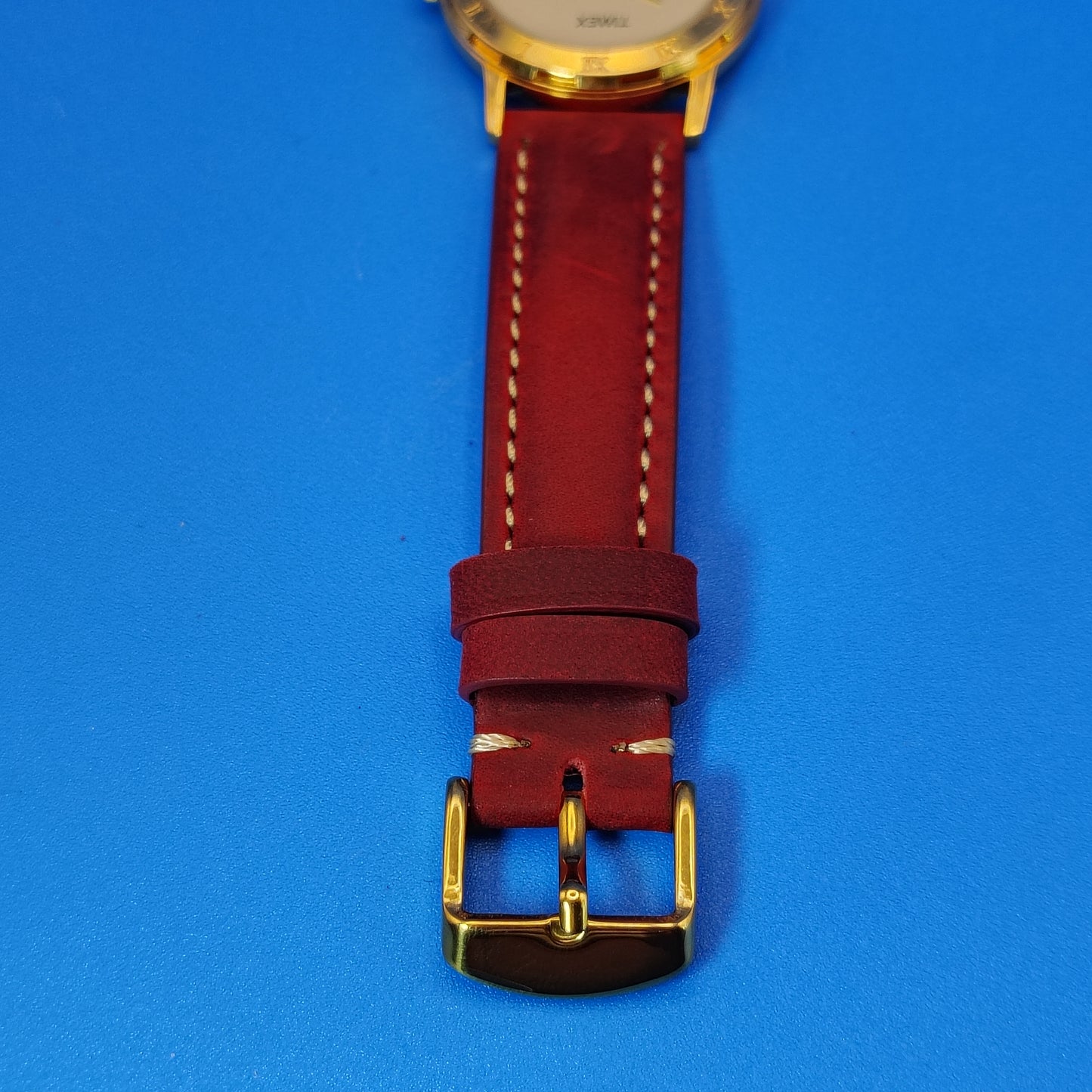 Vintage 1995 Timex Roman Numeral Mens Unisex 32mm Quartz Dress Watch New Strap