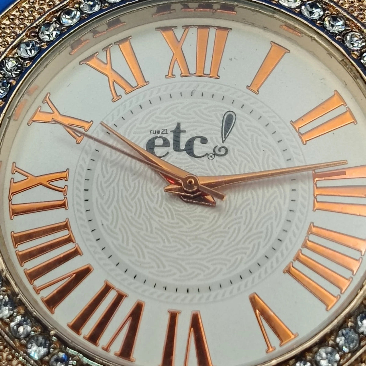 Vintage 2011 Rue21 ETC! Crystal Roman Numeral 40mm Women's Quartz Watch Restored