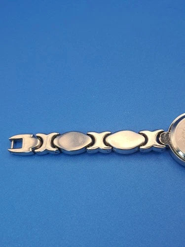 Vintage 1992 Eikon Mother of Pearl Cat Eye 22mm Women's Quartz Watch Restored