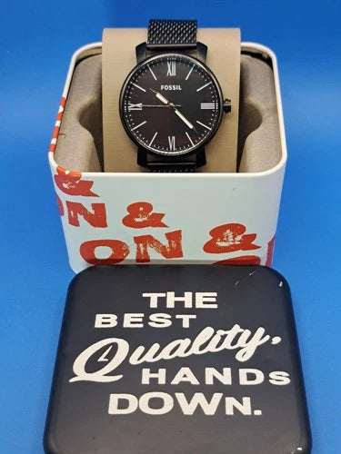2017 Fossil BQ2369 42mm Men's Quartz Watch Full Set Near Mint Engraved CaseBack