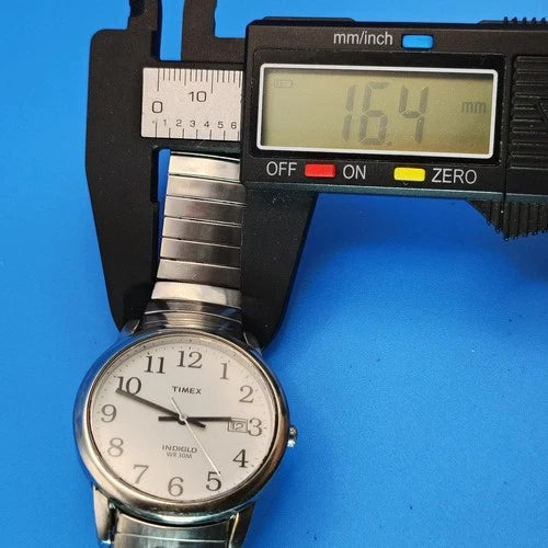 Vintage 2003 Timex Indiglo Easy Reader Date 35mm Mens Quartz Watch Stretch Band