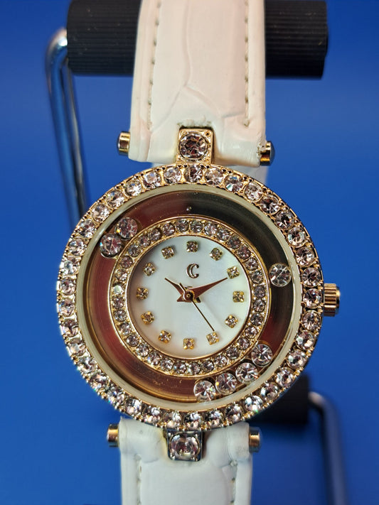 vintage 2010 C Brand 9426 Floating Crystal Women's Quartz Watch