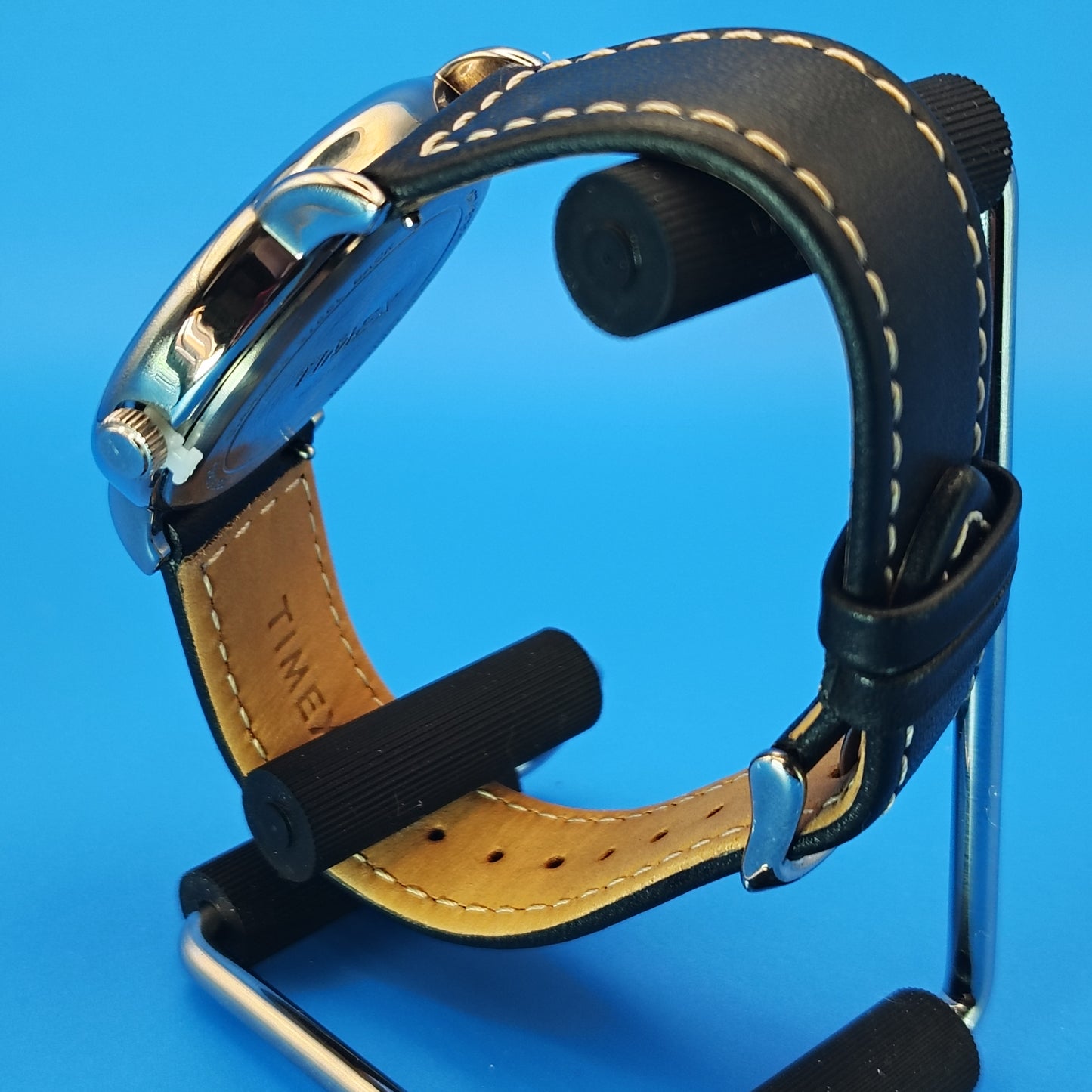 Vintage Timex INDIGLO 40mm Mens Quartz Watch Genuine Leather Quick Change Strap