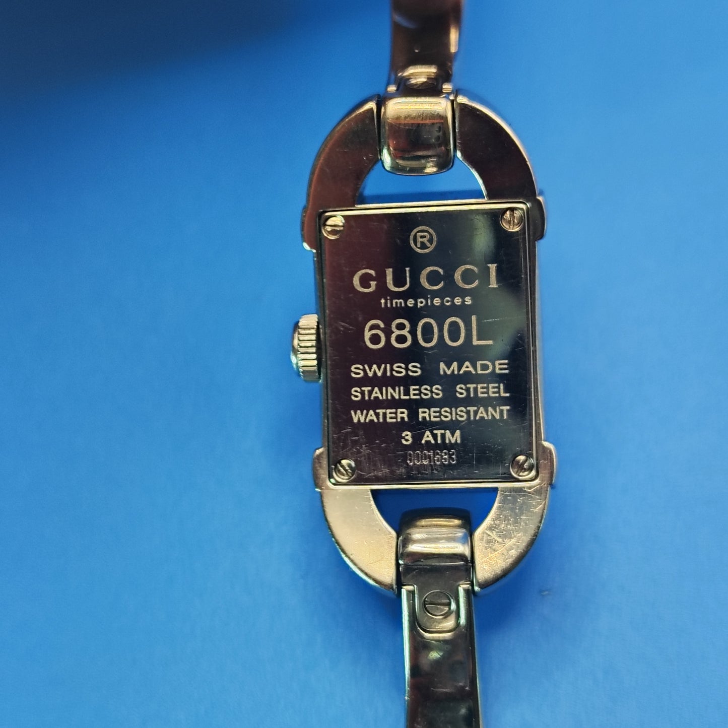 Vintage 1992 Authentic Gucci 6800L Tank Swiss Made Women's Luxury Quartz Watch Full Set Bag & Box