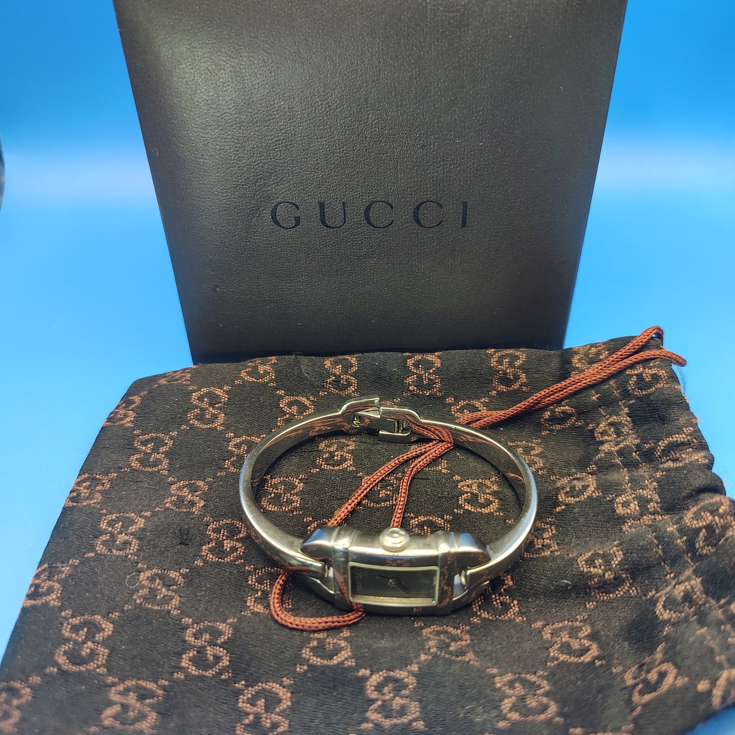 Vintage 1992 Authentic Gucci 6800L Tank Swiss Made Women's Luxury Quartz Watch Full Set Bag & Box