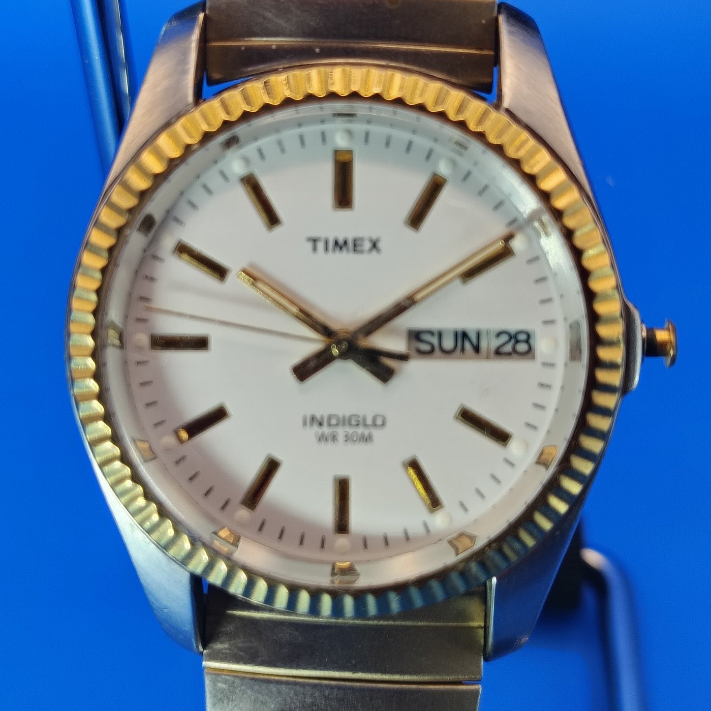 Vintage 1984 Timex Indiglo Presidential Day Date 33mm Men's Quartz Watch