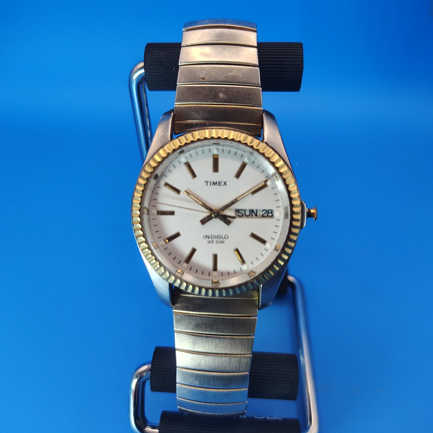 Vintage 1984 Timex Indiglo Presidential Day Date 33mm Men's Quartz Watch