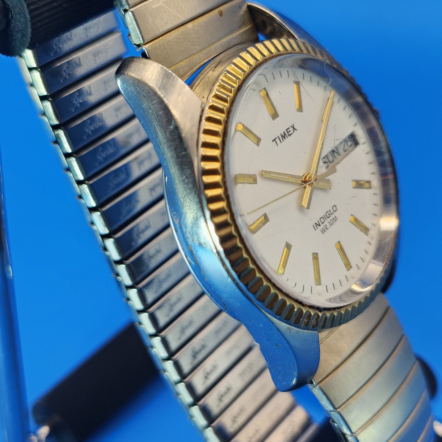 Vintage 1984 Timex Indiglo Presidential Day Date 33mm Men's Quartz Watch