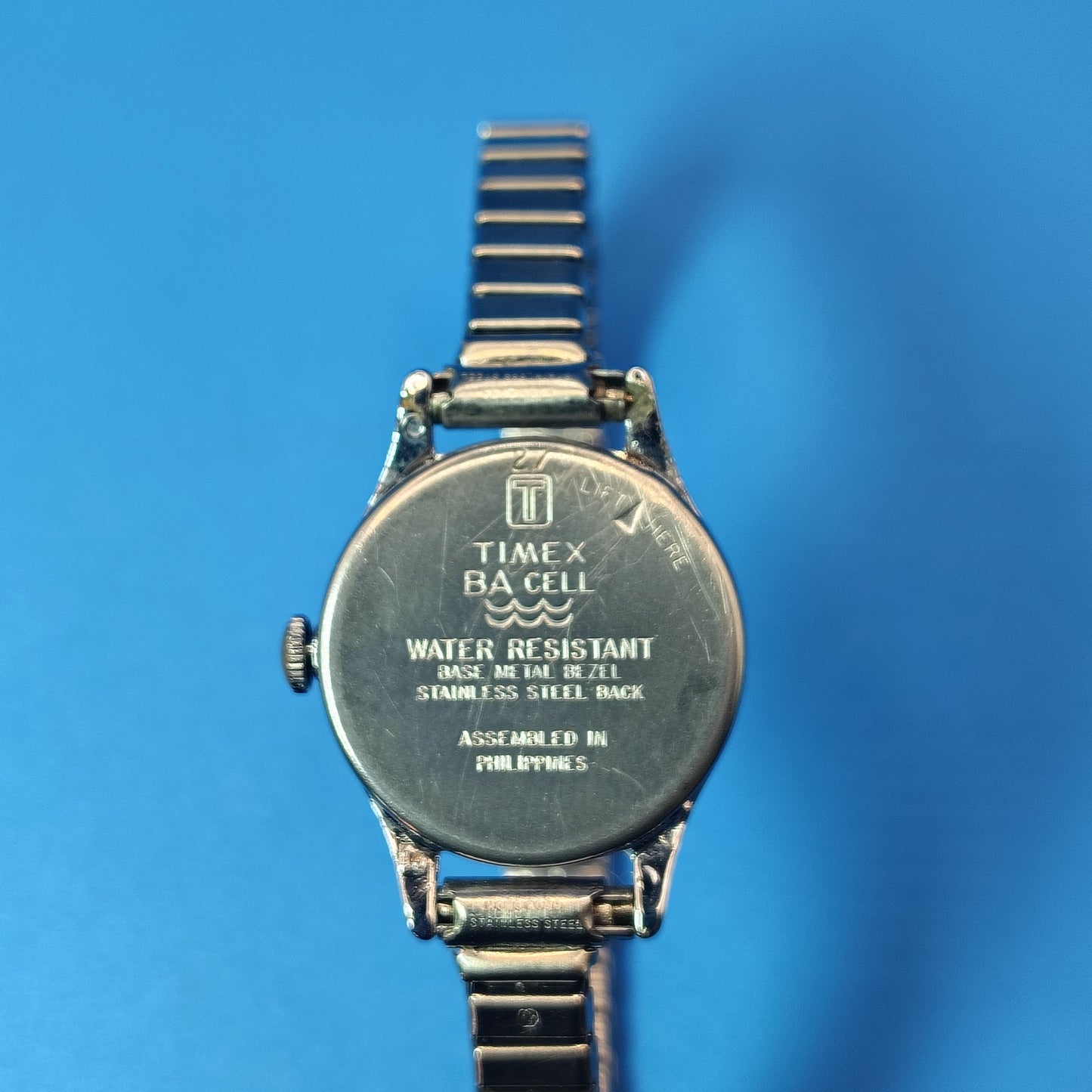 Vintage 1975 Timex 20mm Women's Quartz Cocktail Watch Stretch Bracelet New Battery