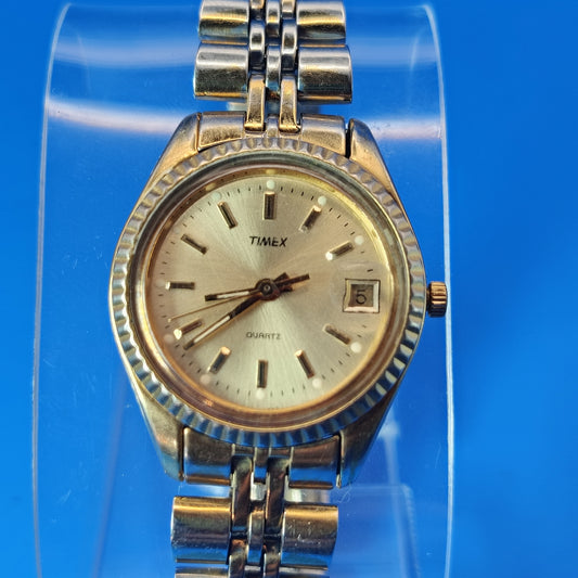 Vintage 1984 Timex Presidential Date 24mm Women's Quartz Watch Sunburst Dial