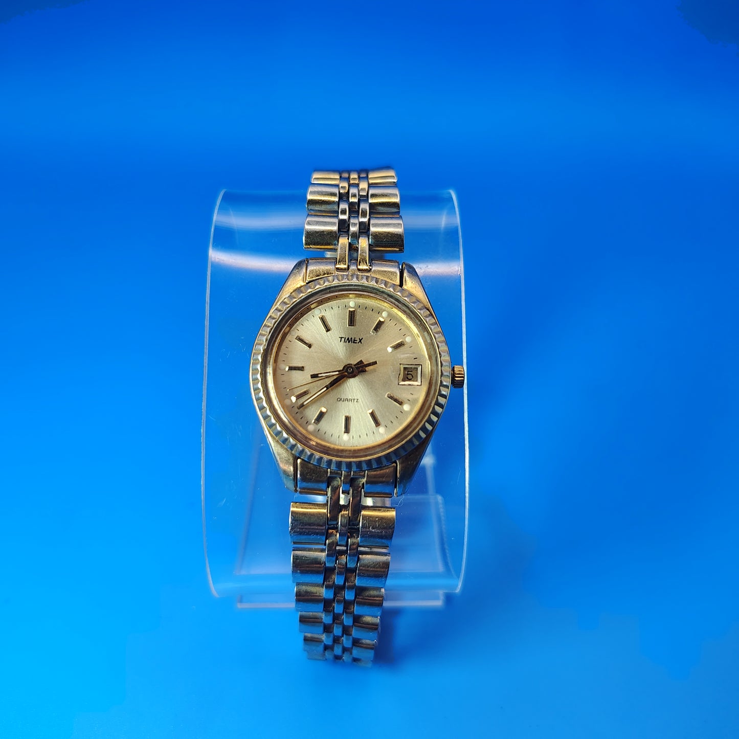 Vintage 1984 Timex Presidential Date 24mm Women's Quartz Watch Sunburst Dial
