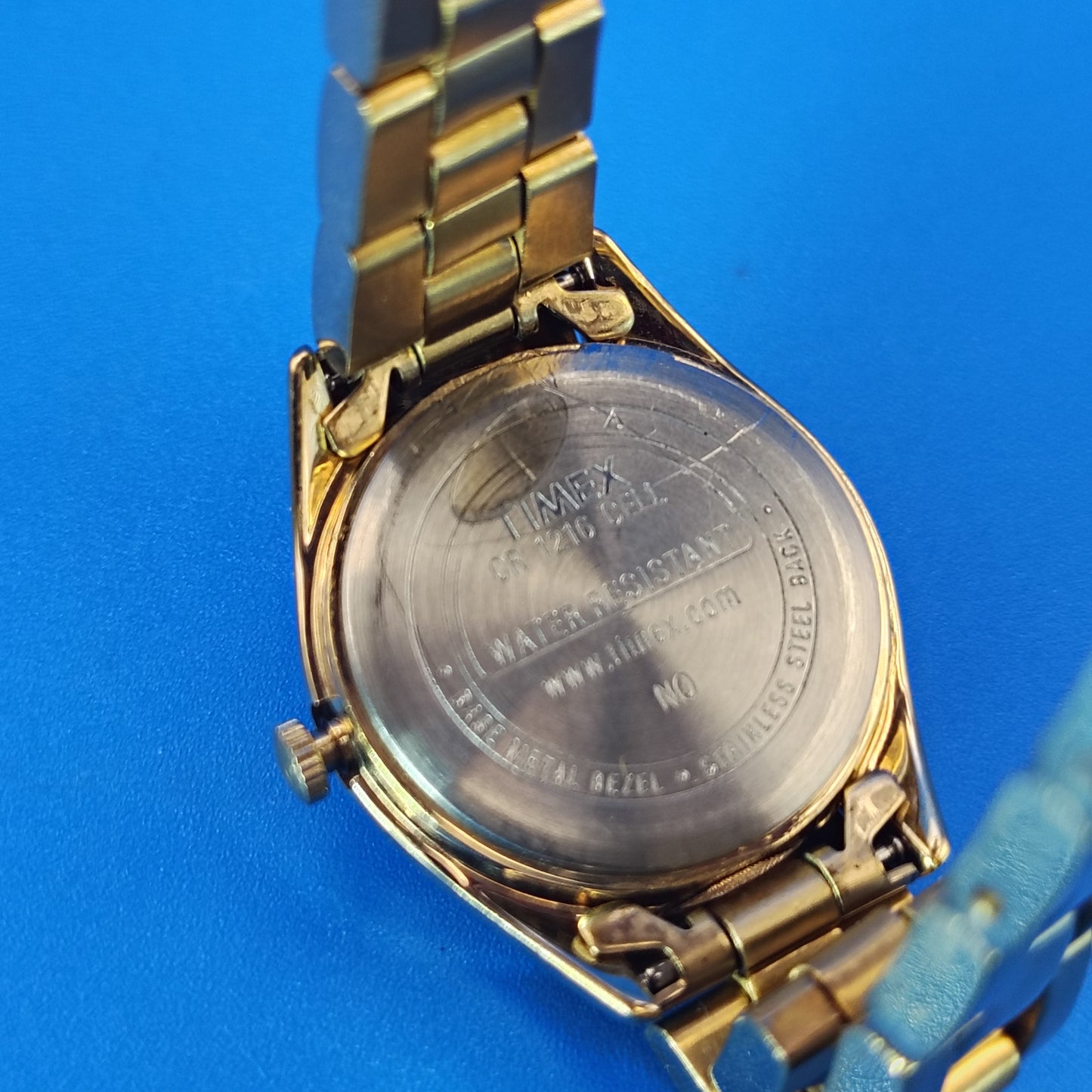 Vintage 1990's Timex Indiglo 24mm Gold Tone Women's Quartz Watch Smoke Crystal Fits Wrist size 6.5 and smaller