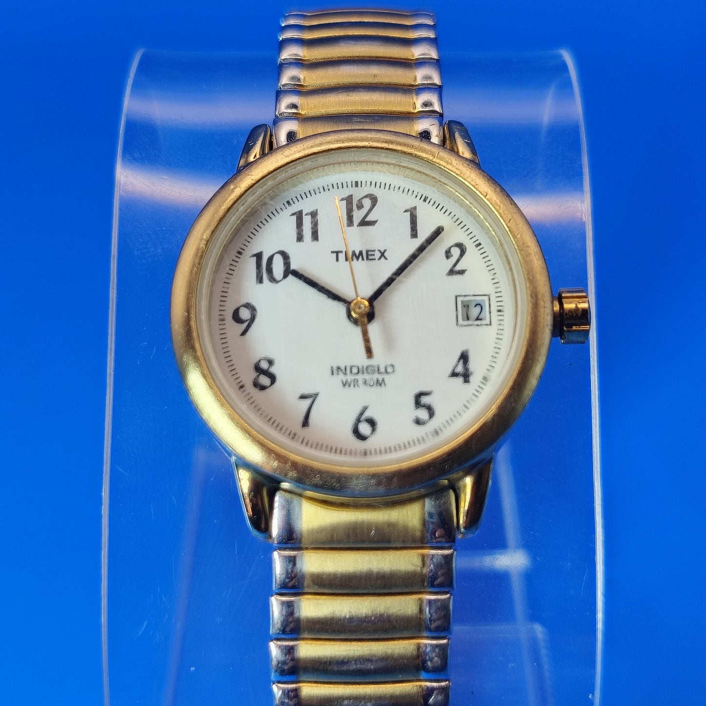 Vintage 1990s Timex Indiglo Easy Reader Date 25mm Two Tone Women's Quartz Watch