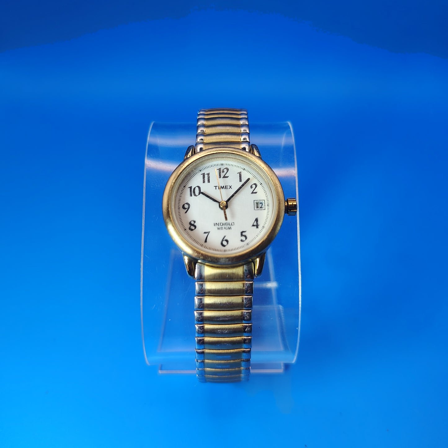 Vintage 1990s Timex Indiglo Easy Reader Date 25mm Two Tone Women's Quartz Watch