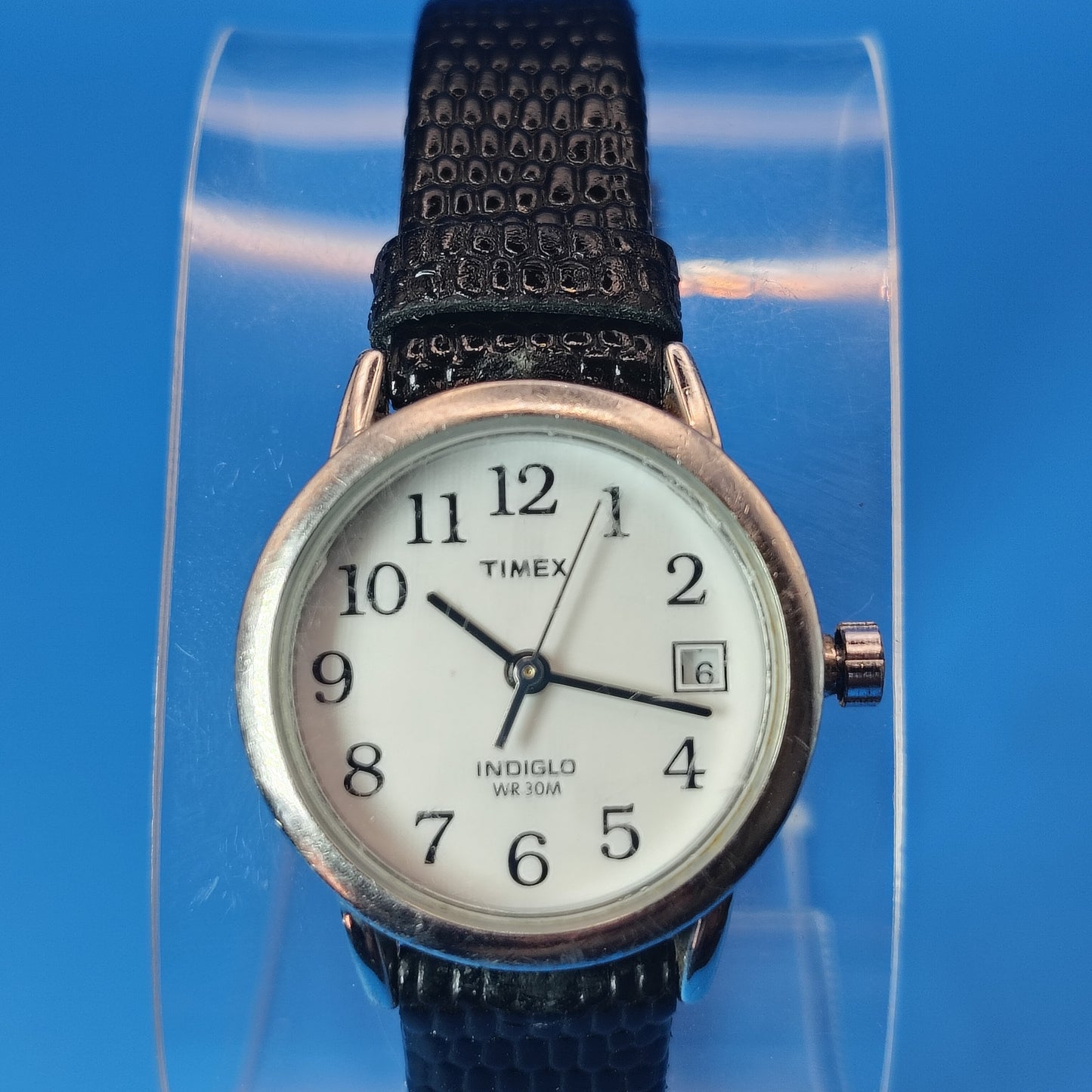 Vintage 1990s Timex Indiglo Date 25mm Women's Quartz Watch Fits 6.5 And Smaller