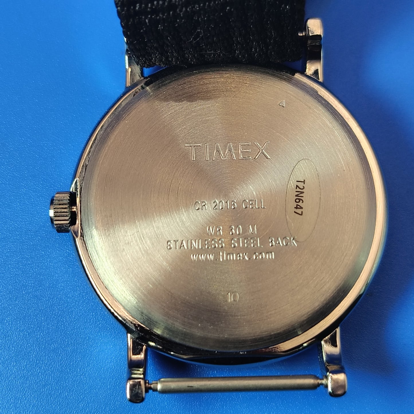 Vintage 1998 Timex Indiglo 38mm Mens Quartz Watch Black Dial Black Chpt Ring With Nato Strap