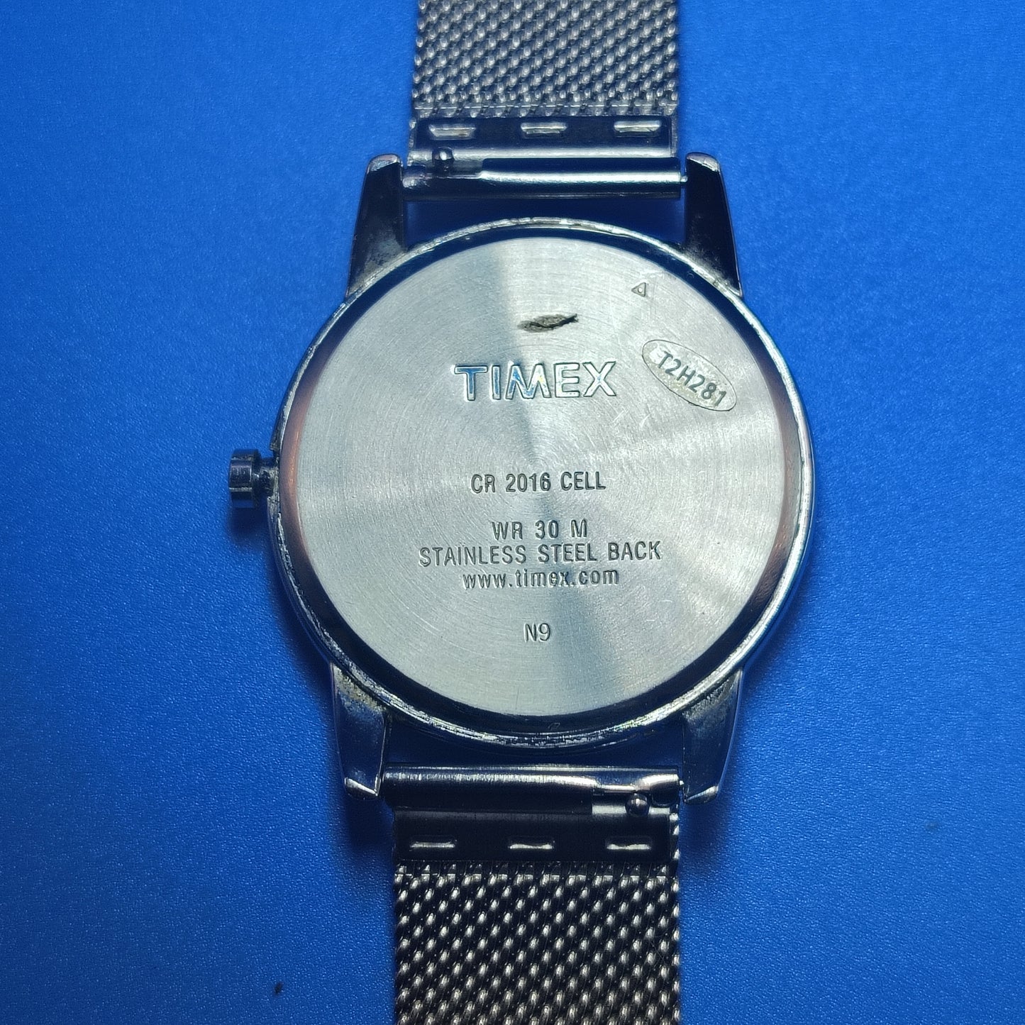 Vintage 1990's Timex Easy Reader Date 35mm Mens Quartz Watch New Stainless Steel Mesh Bracelet