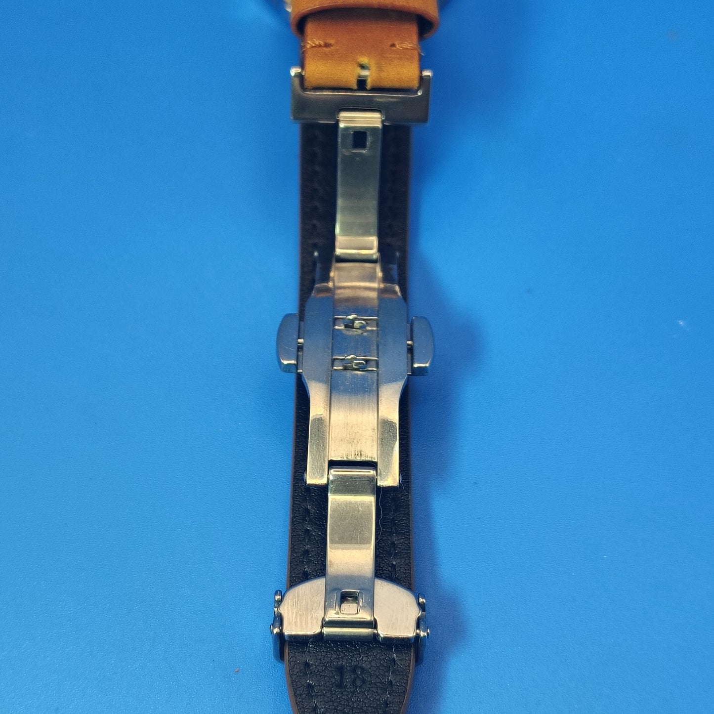 Vintage Timex Easy Reader Day/Date Mens Quartz Watch New Italian Leather Strap w/ Stainless Steel Deployment Clasp