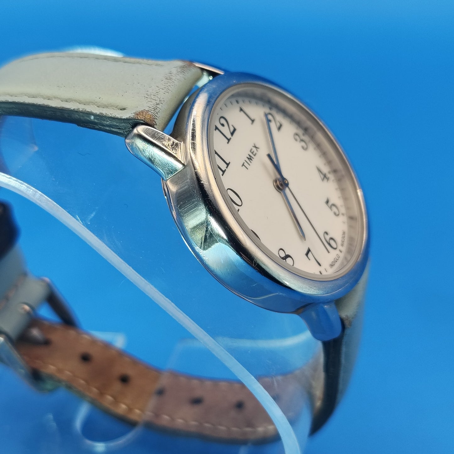 Vintage 1995 Timex Indiglo Easy Reader 30mm Women's Quartz Watch Genuine Leather Strap