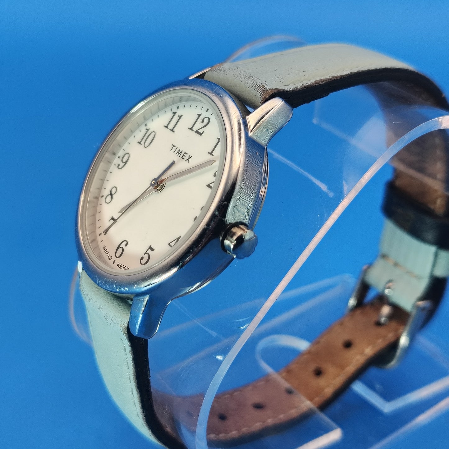 Vintage 1995 Timex Indiglo Easy Reader 30mm Women's Quartz Watch Genuine Leather Strap