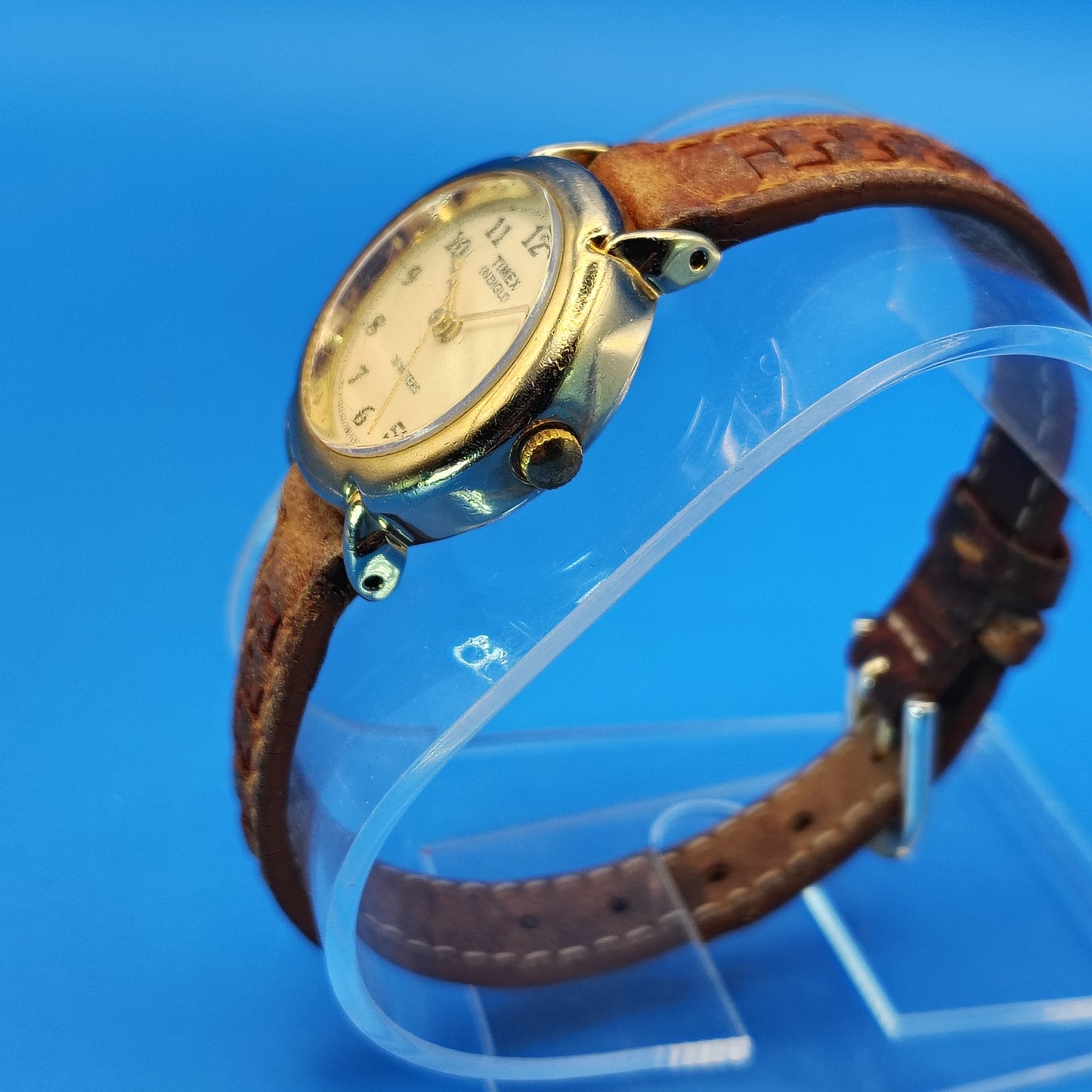 Vintage 1992 Timex Indiglo Easy Reader 24mm Women's Quartz Watch Braided Leather Band