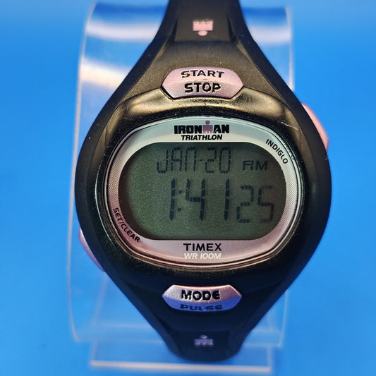 Vintage Timex Iron Man Triathlon Indiglo 38mm Womens Digital Quartz Sports Watch