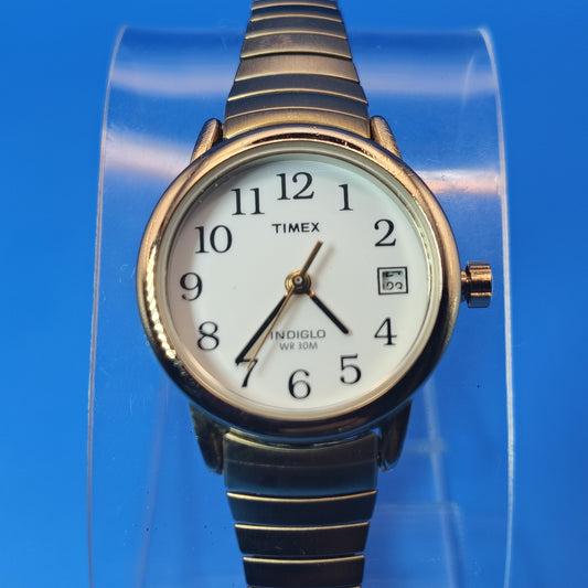 Vintage 1992 Timex Indiglo Easy Reader Date 25mm Women's Quartz Watch