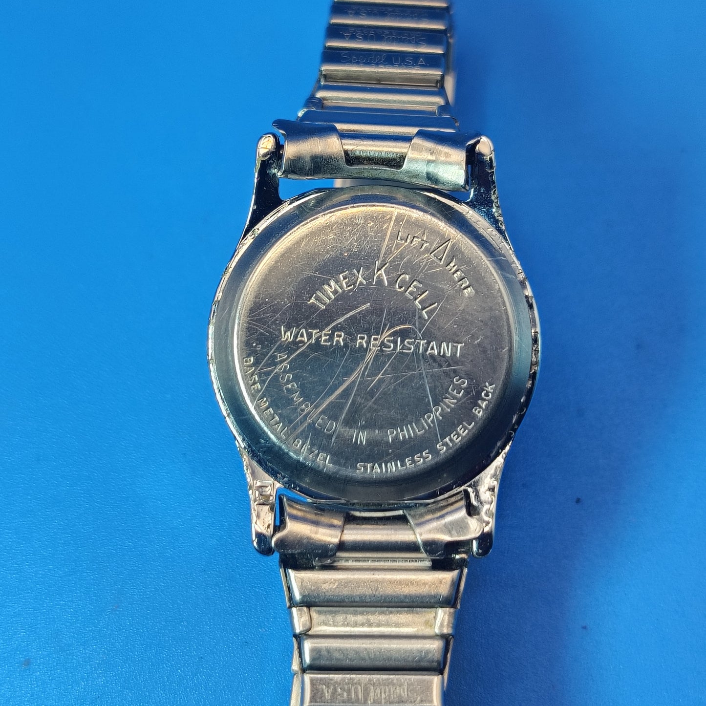 Vintage 1989 Timex 21mm Women's Quartz Watch Stretch Bracelet Stainless Steel