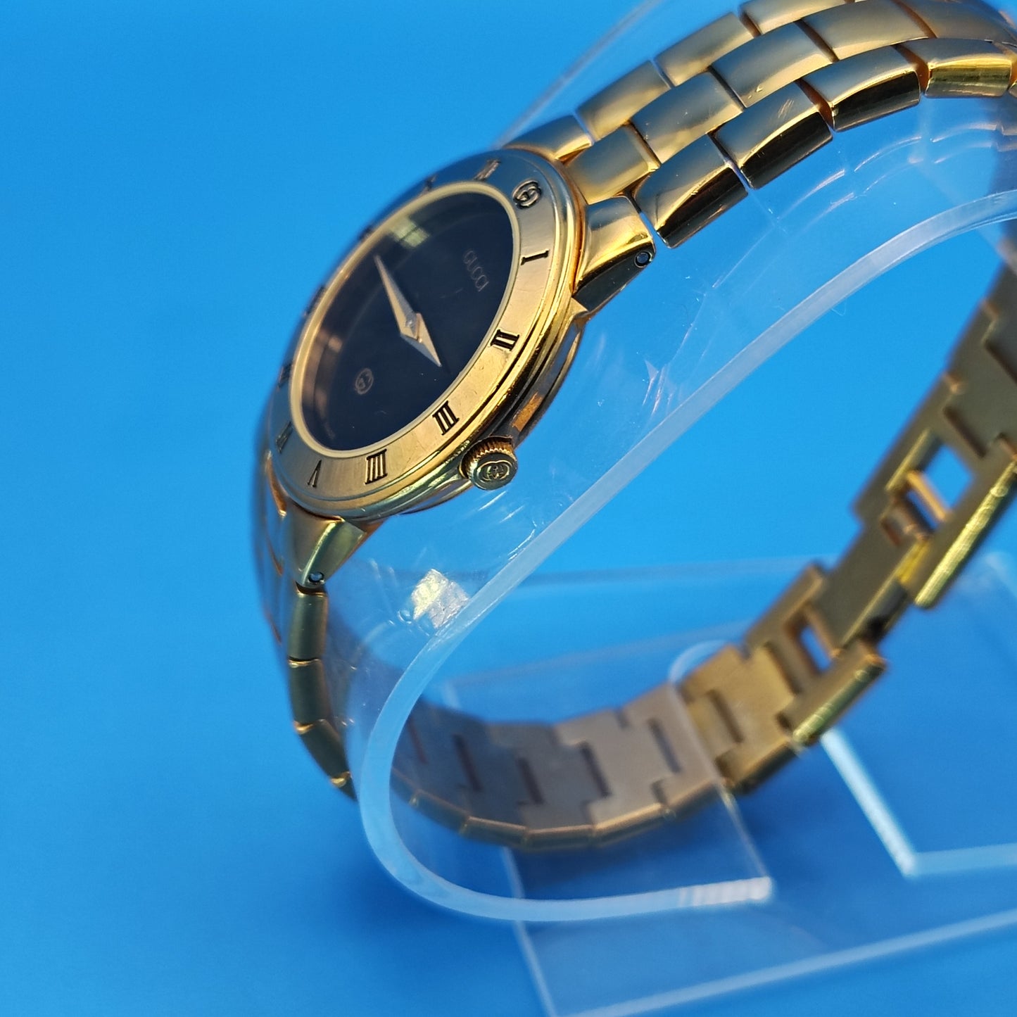 Vintage 1984 Gucci 3300L Swiss Made 14mm Women's Quartz Luxury Watch 24kt GP