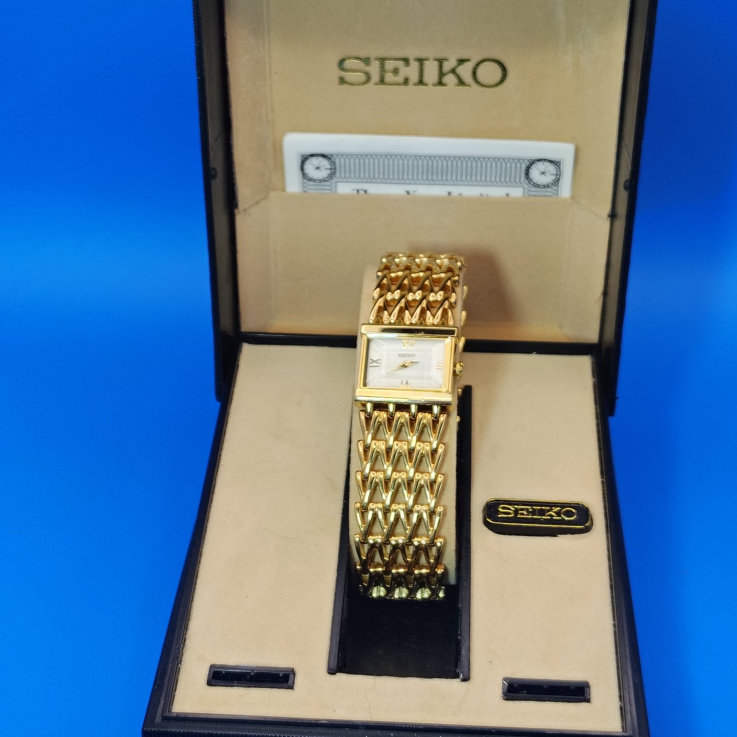 Rare Vintage 1981 Seiko Tank 18mm Women's Quartz Luxury Watch New Old Stock Full Set Never Worn Box and Papers