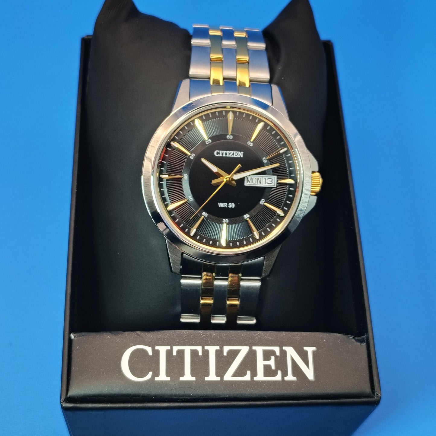 Vintage Citizen Day Date 40mm Mens Quartz Two Tone Luxury Watch Full Set NOS NEW