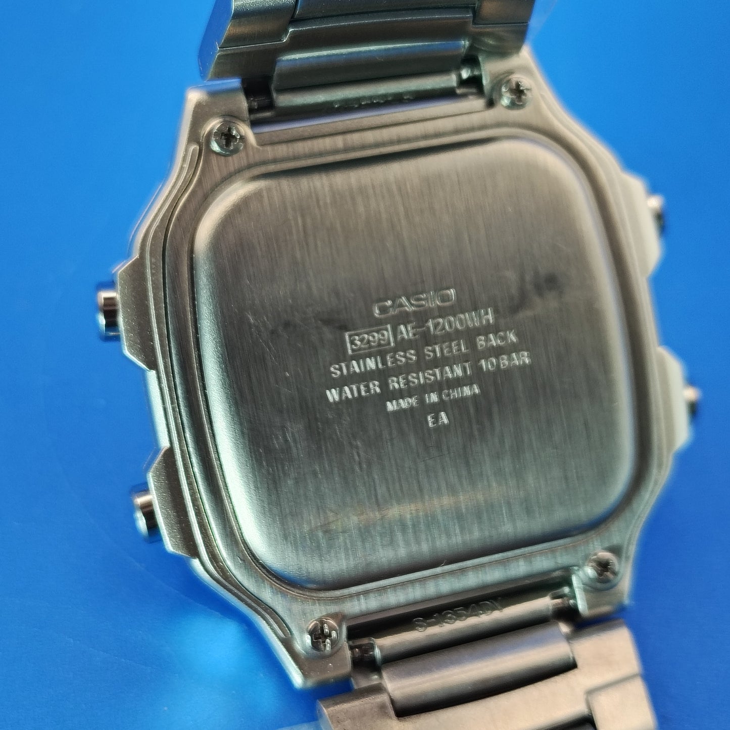 New Custom Made Casio Royale AE1200 World Time Stained Glass MOD 4 Color Dial Mens Digital Watch Casio Stainless Steel Bracelet