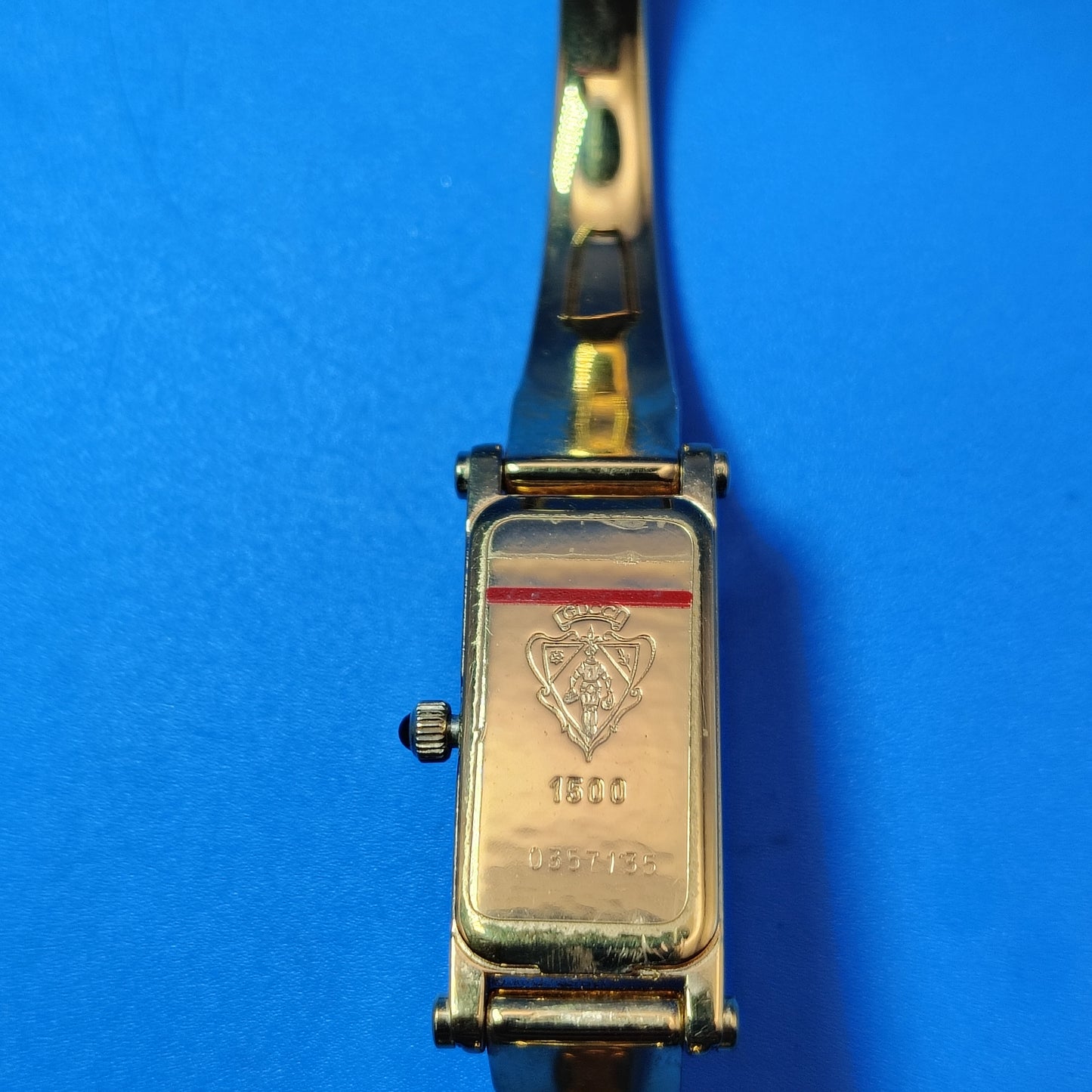 Vintage 1992 Gucci 1500L Mother of Pearl Authentic Swiss Made 24mm Women's Quartz Luxury Bangle Watch NEW