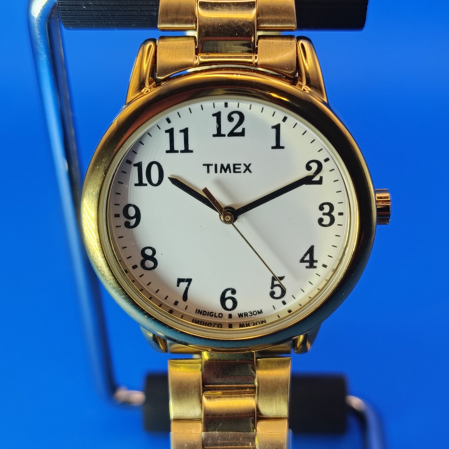 New Vintage 1998 Timex Easy Reader 25mm Women's Quartz Watch New Old Stock Gold Stainless Steel Bracelet