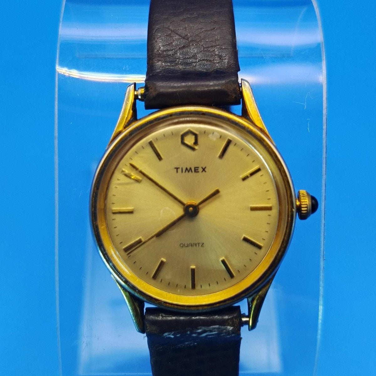 Vintage 1986 Timex Gold Dial Women's Quartz Watch Fully Restored Read Descript