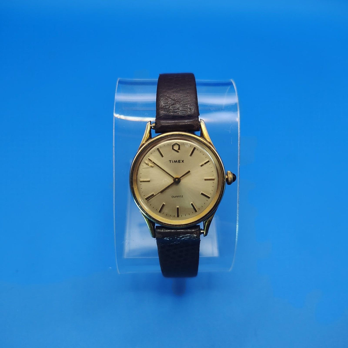 Vintage 1986 Timex Gold Dial Women's Quartz Watch Fully Restored Read Descript