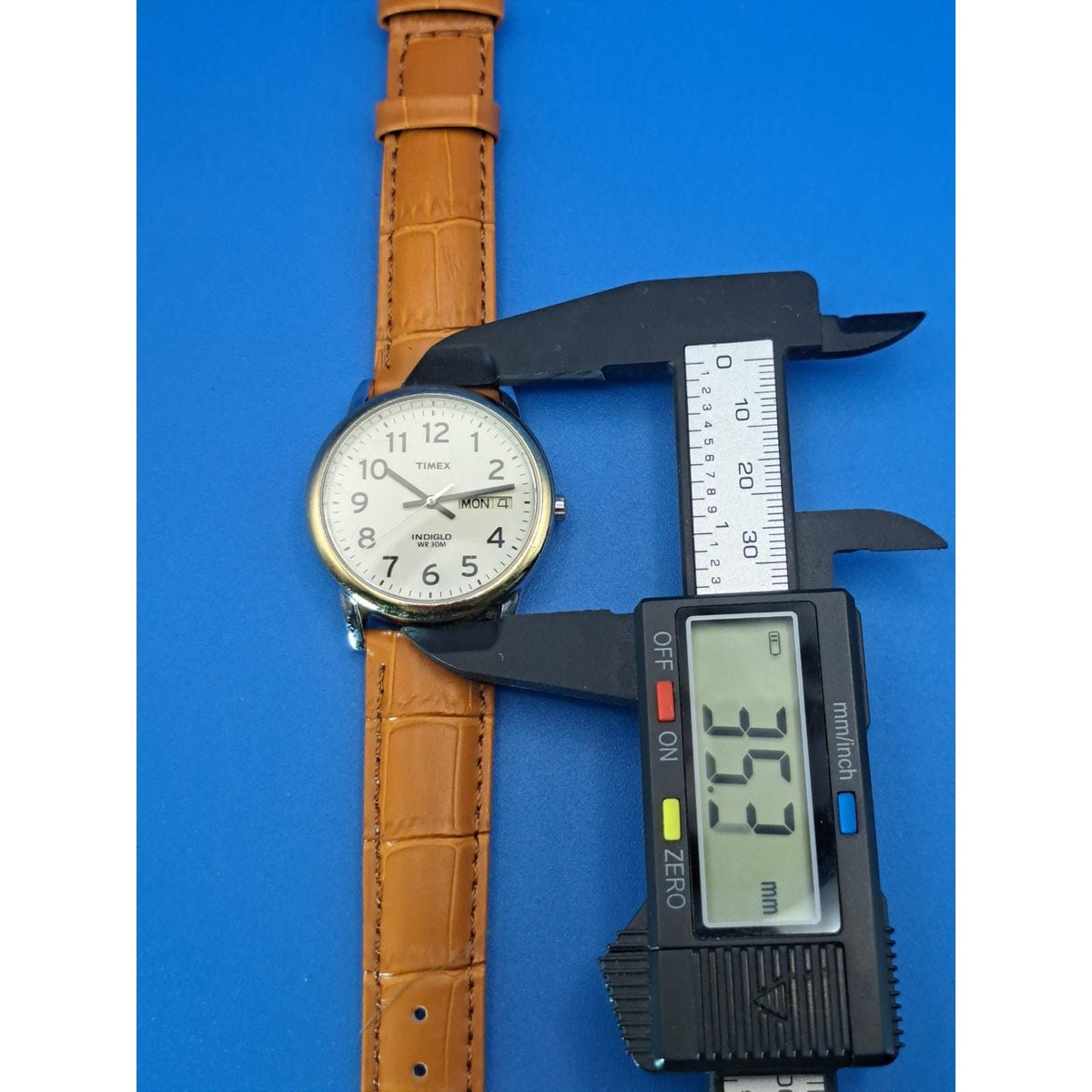 Vintage 2008 Timex Easy Reader Indiglo Day-Date 35mm Mens Quartz Watch Restored