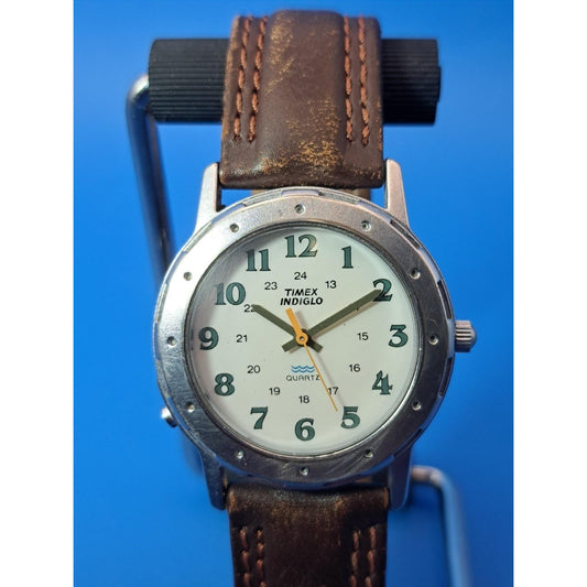 Vintage 1997 Timex Indiglo Military Field 32mm Mens Quartz Watch Fully Restored