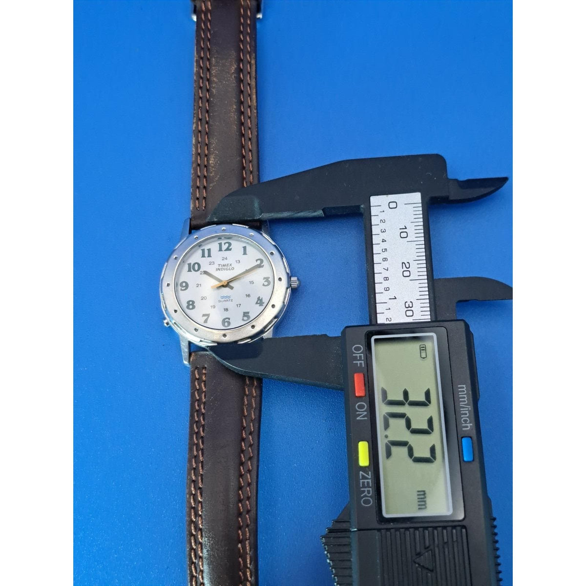 Vintage 1997 Timex Indiglo Military Field 32mm Mens Quartz Watch Fully Restored