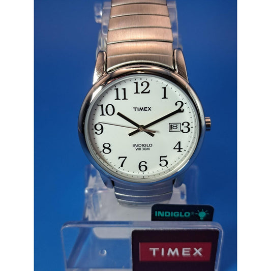 New! 2018 Timex Easy Reader Date 38mm Mens Quartz Dress Watch Papers,Stand NOS