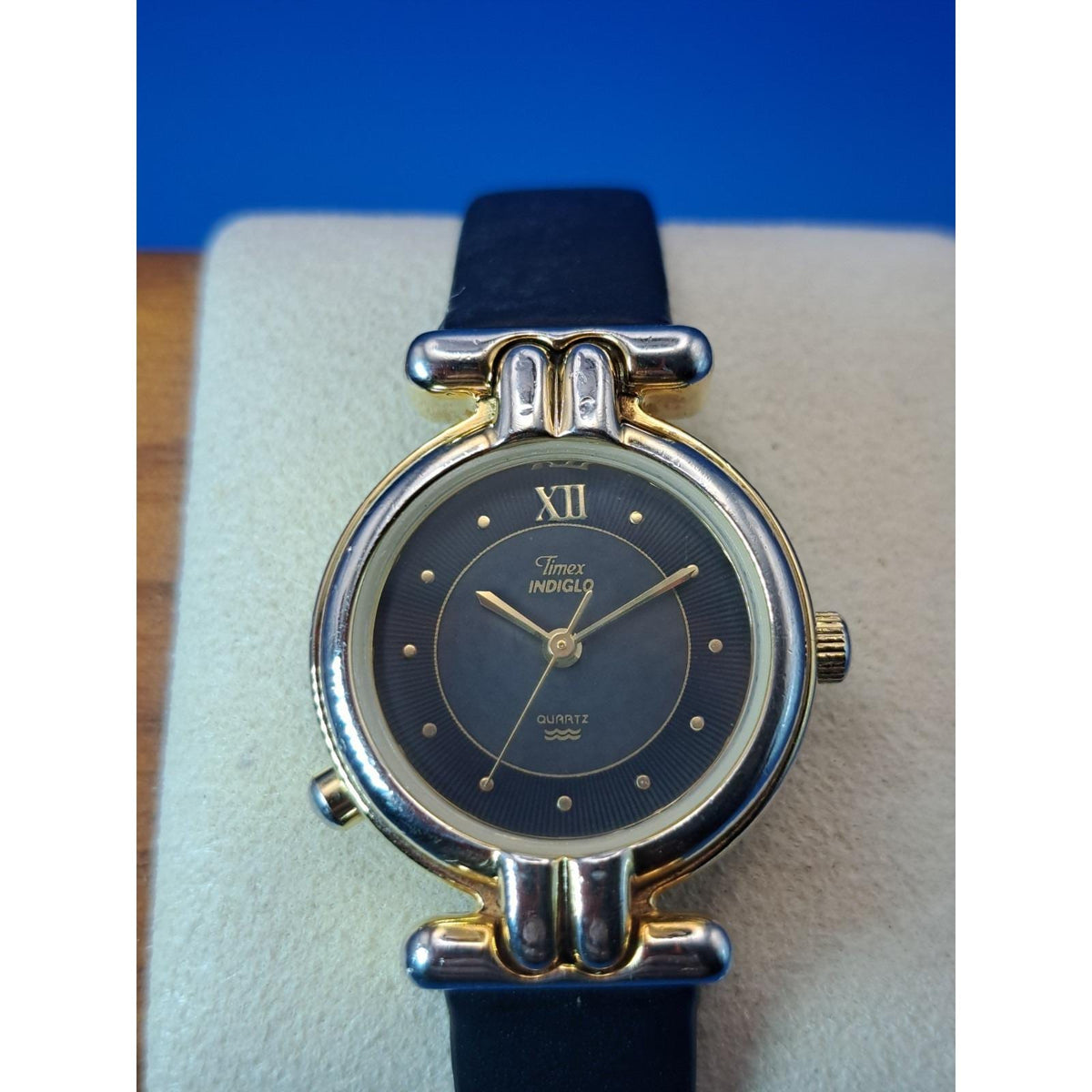 Vintage 1995 Timex Classic Two Tone 33mm Women's Quartz Watch New Strap Restored