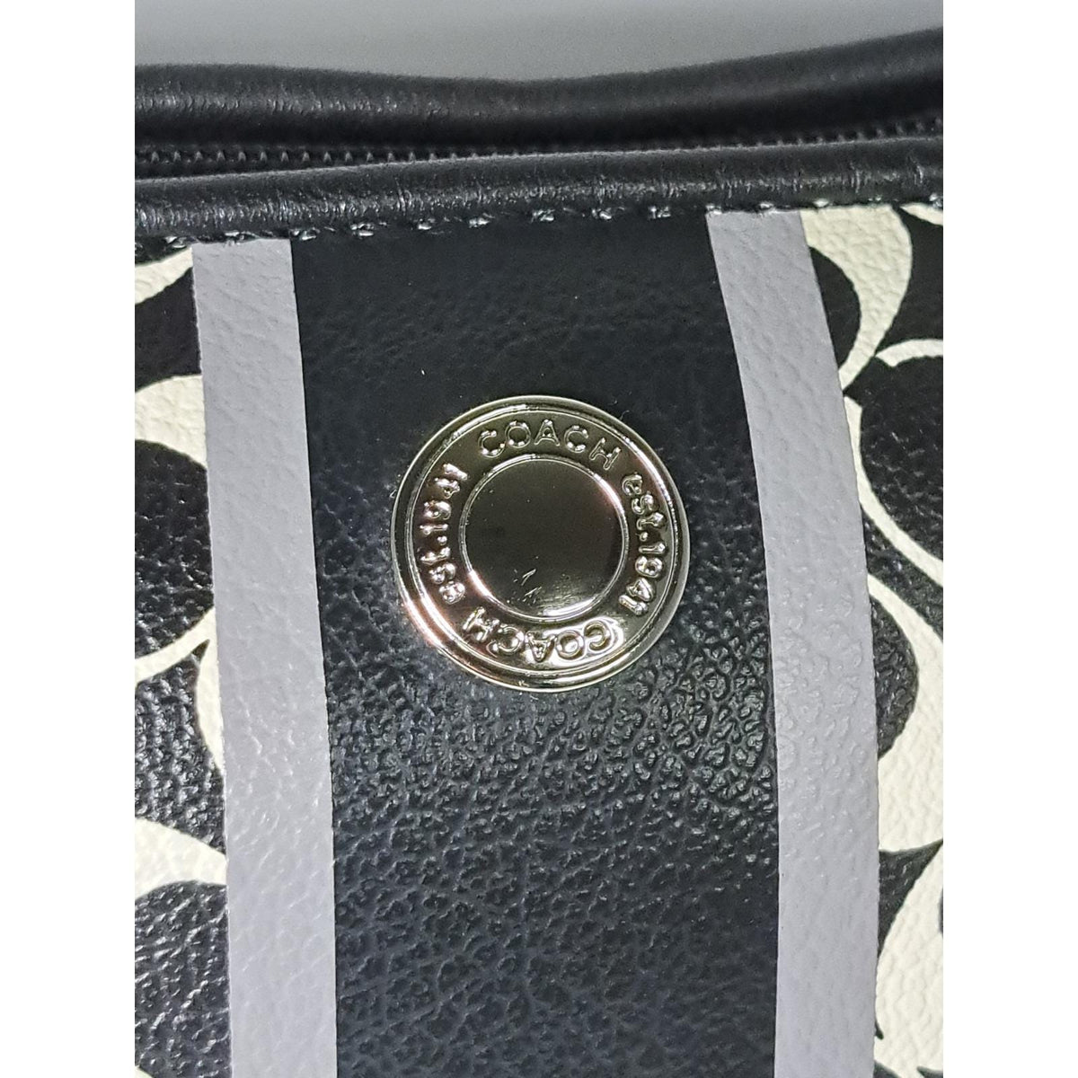 Vintage 2015 Coach Signature Stripe Women's Luxury Cosmetic Bag Fully Restored