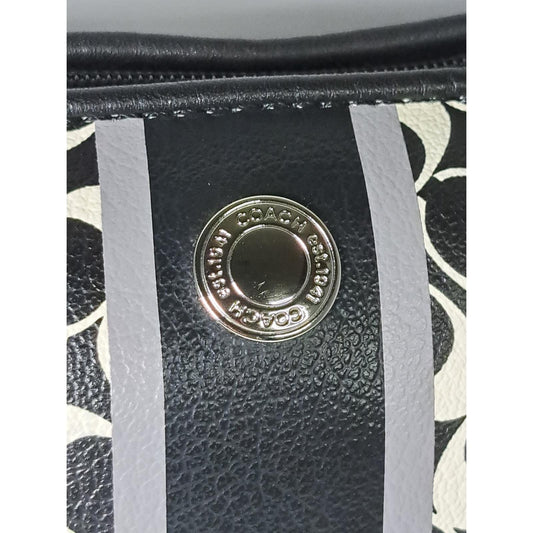 Vintage 2015 Coach Signature Stripe Women's Luxury Cosmetic Bag Fully Restored