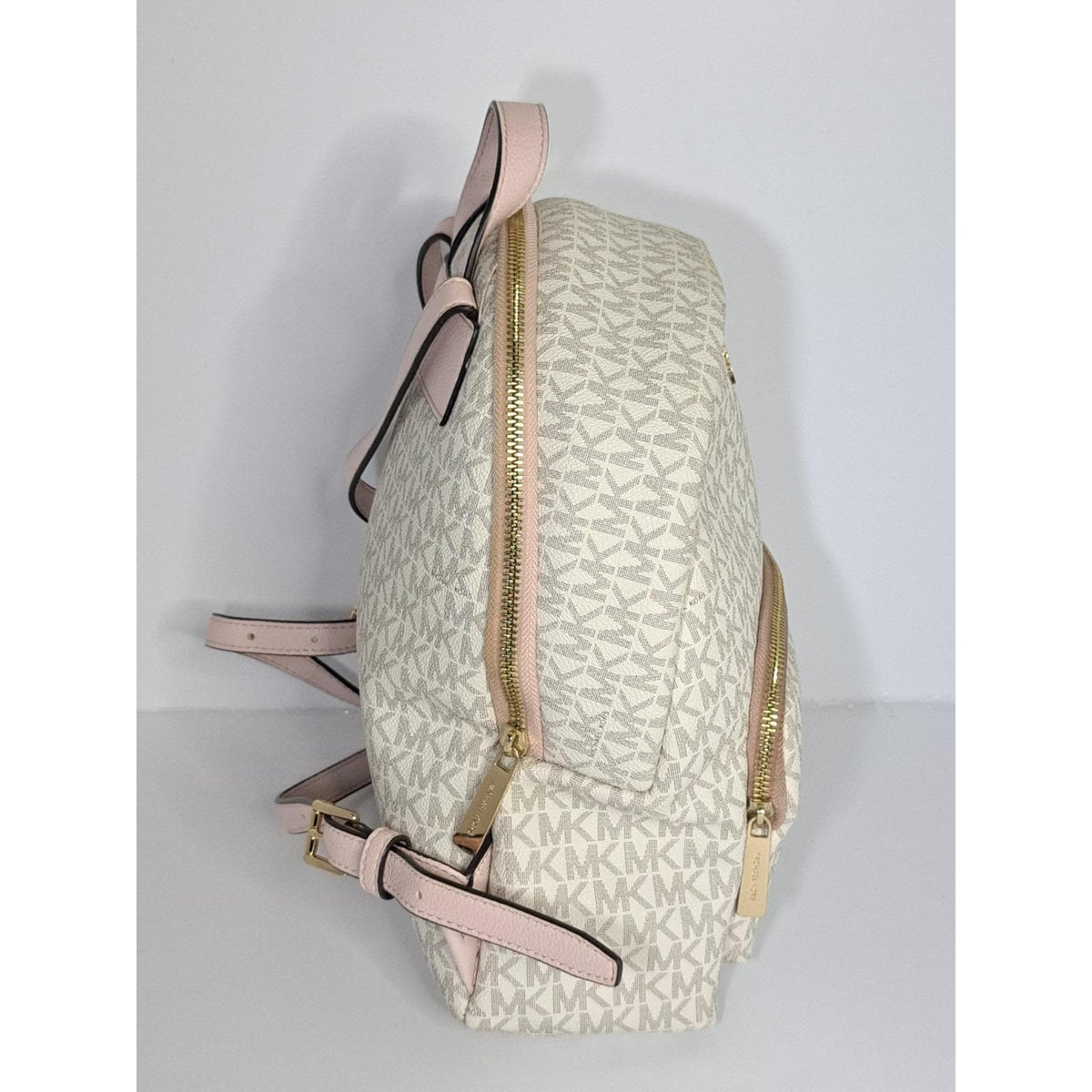 2019 Michael Kors Abbey Signature Vanilla Pink Women's Luxury Back Pack Restored