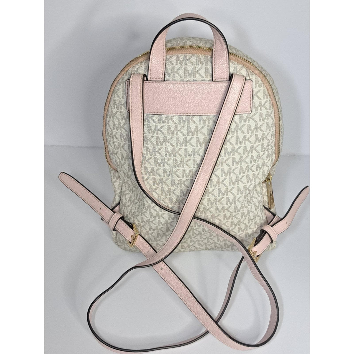 2019 Michael Kors Abbey Signature Vanilla Pink Women's Luxury Back Pack Restored