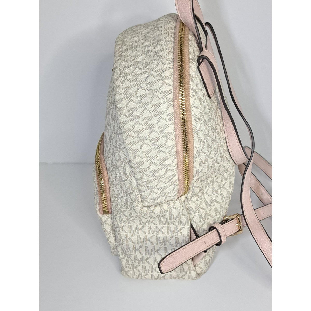 2019 Michael Kors Abbey Signature Vanilla Pink Women's Luxury Back Pack Restored
