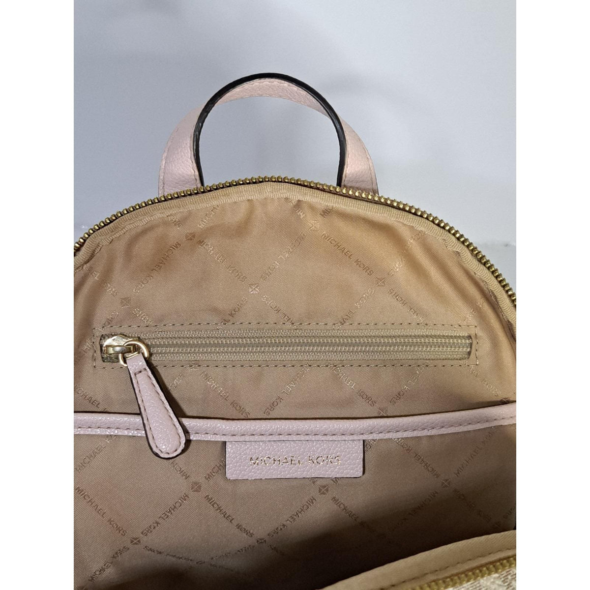 2019 Michael Kors Abbey Signature Vanilla Pink Women's Luxury Back Pack Restored
