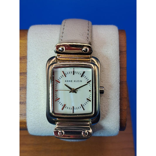 Vintage 2010 Anne Klein Mother of Pearl Tank 27mm Women's Quartz Watch Restored